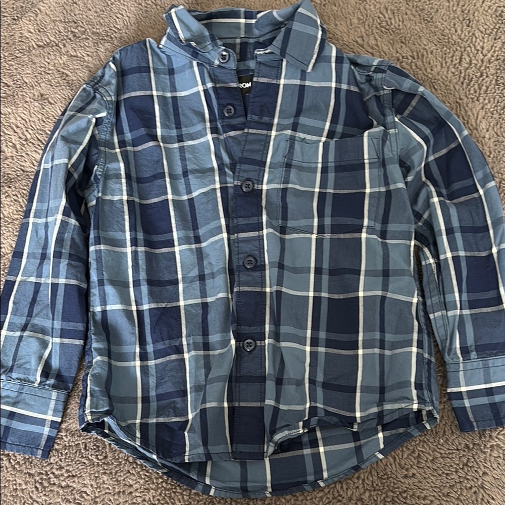 Nordstrom Blue Plaid Button Down Shirt